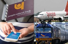 bank, mobile, railways, spicejet
