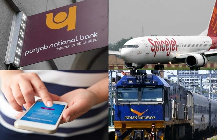 bank, mobile, railways, spicejet
