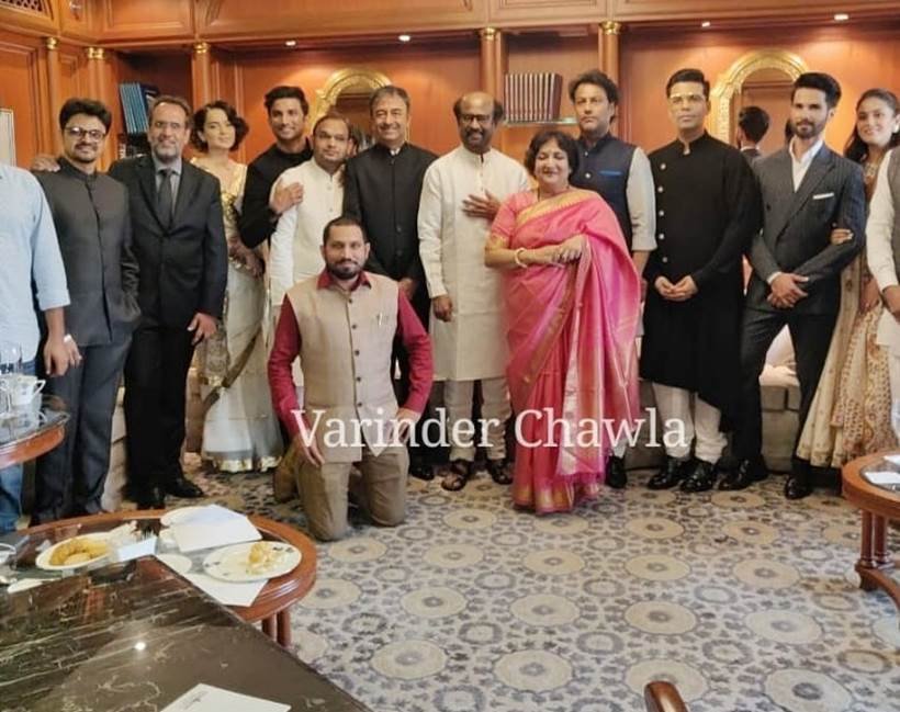 modi, swearing in ceremony, swearing in ceremony photos, rajinikanth, kangana ranaut, karan johar, bollywood in modi swearing in ceremony, kapil sharma, sushant singh rajput, kailash kher, shahid kapoor, mira rajput kapoor, rakeysh omprakash mehra, rajkumar hirani, boney kapoor, siddharth roy kapoor