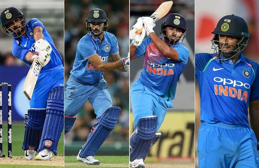 केदार जाधव, मनीष पांडे, ऋषभ पंत और अंबाती रायडू।