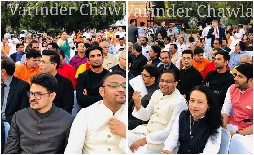 modi, swearing in ceremony, swearing in ceremony photos, rajinikanth, kangana ranaut, karan johar, bollywood in modi swearing in ceremony, kapil sharma, sushant singh rajput, kailash kher, shahid kapoor, mira rajput kapoor, rakeysh omprakash mehra, rajkumar hirani, boney kapoor, siddharth roy kapoor
