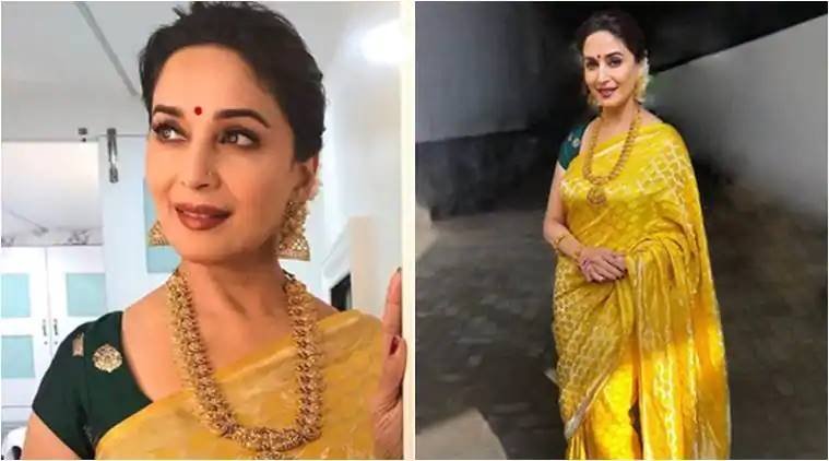 jansatta photo gallery, jansatta photos, madhuri dixit, madhuri dixit birthday looks, madhuri dixit latest photos, madhuri dixit fashion, madhuri dixit smile, madhuri dixit saris, madhuri dixit ethnic saris