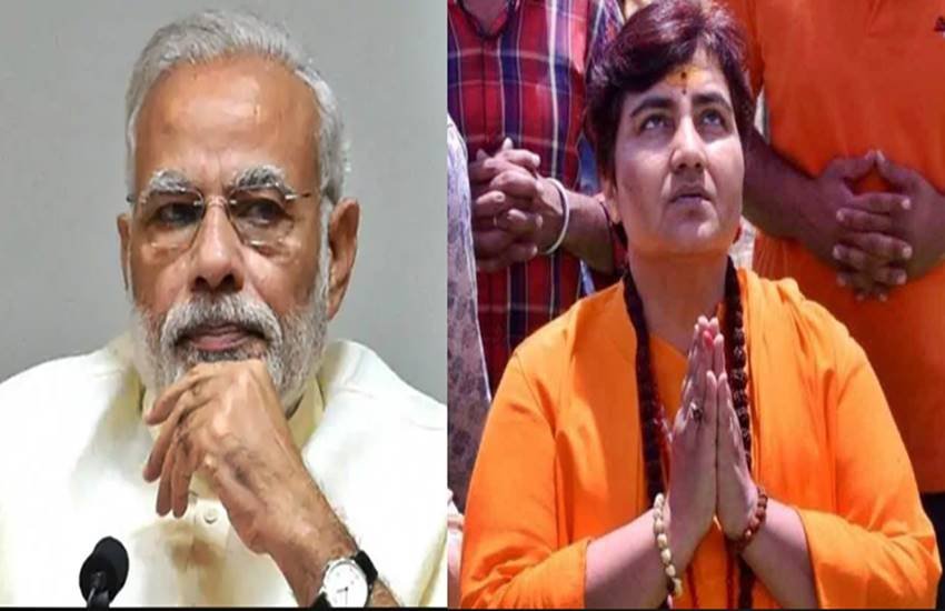 साध्वी प्रज्ञा ठाकुर और पीएम नरेन्द्र मोदी, फोटो सोर्स- इंडियन एक्सप्रेस