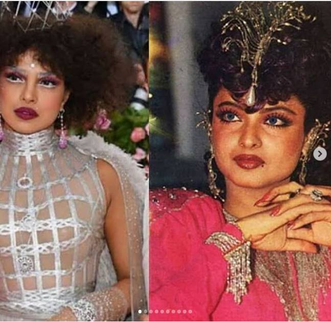 Rekha photos, Rekha hot photos, Rekha weird style, Rekha news, Rekha met gala, Rekha priyanka chopra