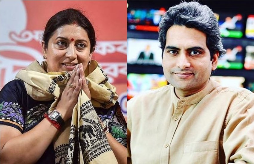 भाजपा सांसद स्मृति ईरानी और सुधीर चौधरी एक साथ काम कर चुके हैं। (फाइल फोटो)