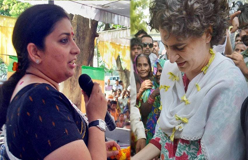 स्मृति ईरानी और प्रियंका गांधी वाड्रा, फोटो सोर्स- इंडियन एक्सप्रेस