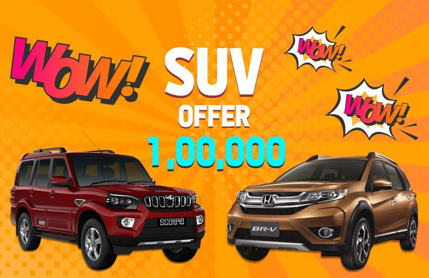 Mahindra Scorpio discount offer, Ford Ecosport discount offer, suv discount offer this month, suv discount in may 2019, honda br v, mahindra tuv 300