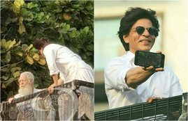 Shahrukh Khan waving fans, Shahrukh Khan waving fans on EID, Shahrukh Khan waving fans on EID Occasion, Shahrukh Khan waving fans,Shahrukh Khan waving fans WITH ABRAM, Shahrukh Khan waving fans, SHAHRUKH KHAN ON EID, whose beside standing shahrukh khan, bollywood actor shahrukh khan, bollywood superstar shahrukh khan, old man on eid with shahrukhk khan, entertainment news, bollywood news, television news