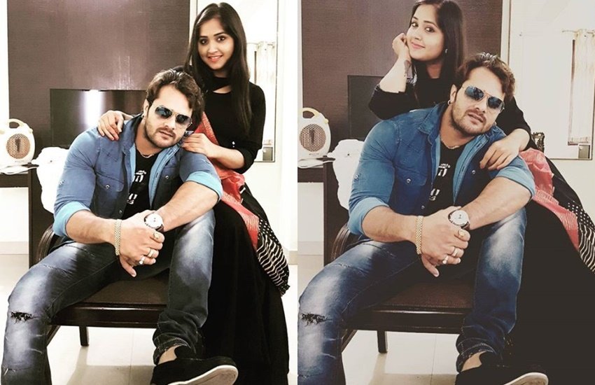 काजल राघवानी और खेसारी लाल यादव। (फोटो सोर्स- सोशल मीडिया) काजल राघवानी और खेसारी लाल यादव। (फोटो सोर्स- सोशल मीडिया)