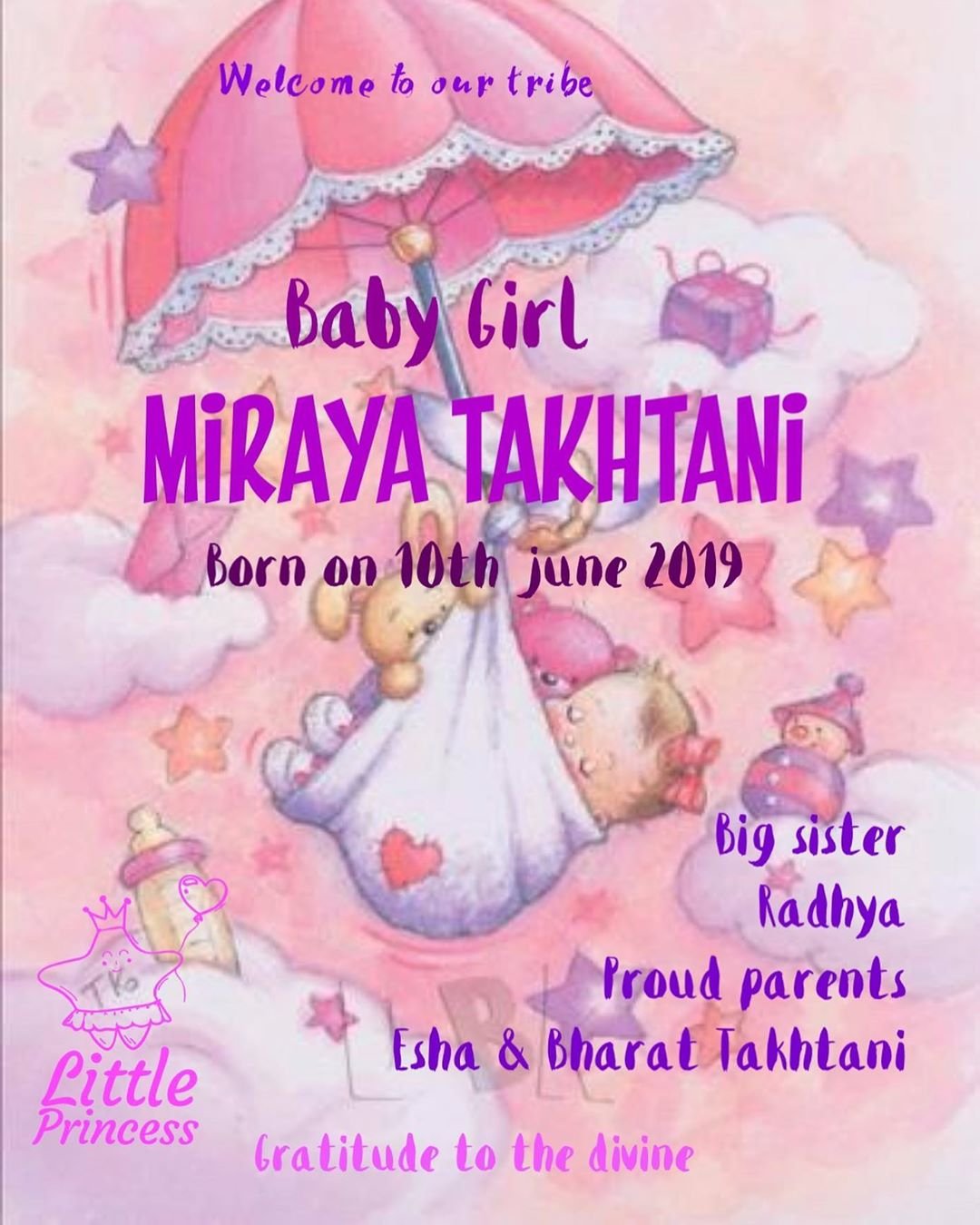 Bharat Takhtani,Esha Deol,Miraya Takhtani,Radhya Takhtani