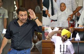 lok sabha oath, lok sabha oath ceremony, lok sabha oath ceremony 2019, lok sabha oath taking, sunny deol, hema malini, mulayam singh, akhilesh yadav, 17th Lok Sabha at Parliament