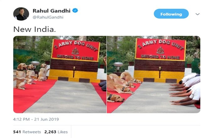 Yoga Day पर आर्मी डॉग यूनिट का मजाक उड़ाने पर घिरे राहुल गांधी, शाह बोले- कांग्रेस नकारात्मकता को सपोर्ट करती है