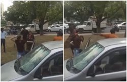 चंडीगढ़ में महिला की सड़क पर गुंडई, लोहे की रॉड से कर दी शख्स की धुनाई