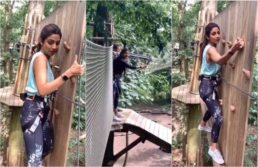 Shilpa Shetty, Shilpa Shetty adventure Ride, Shilpa Shetty with Viaan, Shilpa Shetty Son, Shilpa Shetty Husband Ra Kundra, actress Shilpa Shetty, Shilpa Shetty get hurt while Playing in Zip Line, Shilpa ShetTY ADVENTURE Zip Line, watch Video of Shilpa Shetty, entertainment News, Bollywood news, Television news