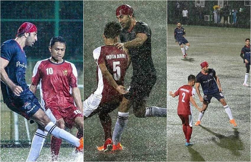 Ranbir Kapoor with Arjun Kapoor, Ranbir Kapoor, Football Match, Sanju Actor Ranbir Playing Football in Rainy day, Ranbir Kapoor with Abhisheki Bachchan, karan wahi, Arjun Kapoor, Stars Together Playing Football Match in Rain see Picture, entertainment news, Bollywood news, Television news, Entertainment news