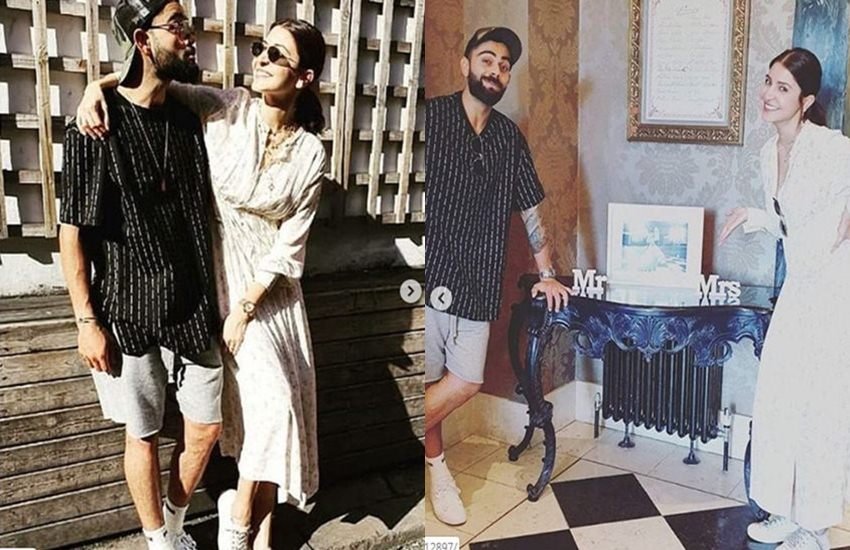 टीम इंडिया इंगलैंड में विश्वकप खेल रही है। कप्तान कोहली गजब फॉर्म में दिख रहे हैं। उनकी कप्तानी में टीम इंडिया ने सेमीफाइनल्स में जगह बना ली है। मंगलवार 2 जुलाई को बांग्लादेश को शिकस्त देने के बाद भारत को अपना अगला मैच 6 जुलाई को श्रीलंका के खिलाफ खेलना है। इस बीच विराट कोहली पत्नी अनुष्का शर्मा के साथ चिल करते दिखाई दिए। अनुष्का शर्मा विराट के साथ क्वालिटी टाइम स्पेंड करने लंदन पहुंच चुकी हैं। अनुष्का ने अपने इंस्टाग्राम पर विराट के साथ फोटो शेयर की है। (All Pics: Anushka Sharma/ instagram)