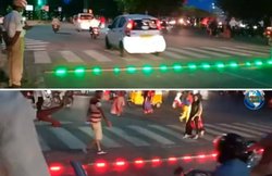 हैदराबाद की सड़क पर लगी देश की पहली LED ट्रैफिक लाइट, देखें Video