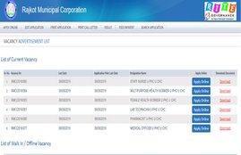 RMC Recruitment 2019, Rajkot Municipal Corporation Recruitment 2019, Rajkot Municipal Corporation jobs 2019