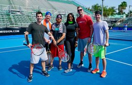 Serena Williams palyed against five men