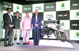 TVS Apache RTR 200 Fi E100 , TVS Apache Ethanol powered, tvs apache ethanol bike, tvs apache ethanol bike mileage, tvs apache ethanol bike price, tvs apache ethanol bike detail, what is ethanol