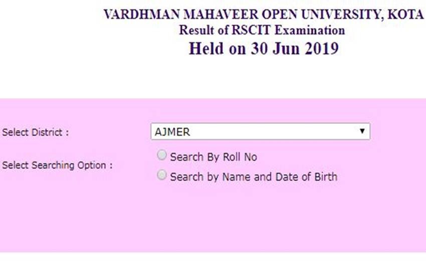 RSCIT Result 2019, Kota Open University, VMOU RSCIT Result 2019, RSCIT Result 2019 download, rkcl.vmou.ac.in, Result of RSCIT Examination 2019, Vardhman Mahaveer Open University, Kota, sarkari naukri 2019, sarkari result 2019