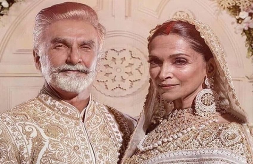रणवीर सिंह और दीपिका पादुकोण की बुढ़ापे की एक तस्वीर सोशल मीडिया पर काफी वायरल हो रही है। फोटो सोर्स- सोशल मीडिया