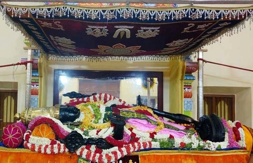 अत्तिवरदर त्योहार के लिए कांचीपुरम में कई साल से मंदिर बनाया जा रहा था। फोटो सोर्स: इंडियन एक्सप्रेस