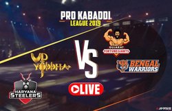 VIVO Pro Kabaddi 2019, UP Yoddha vs Haryana Steelers Score: हरियाणा ने चटाई यूपी को धूल