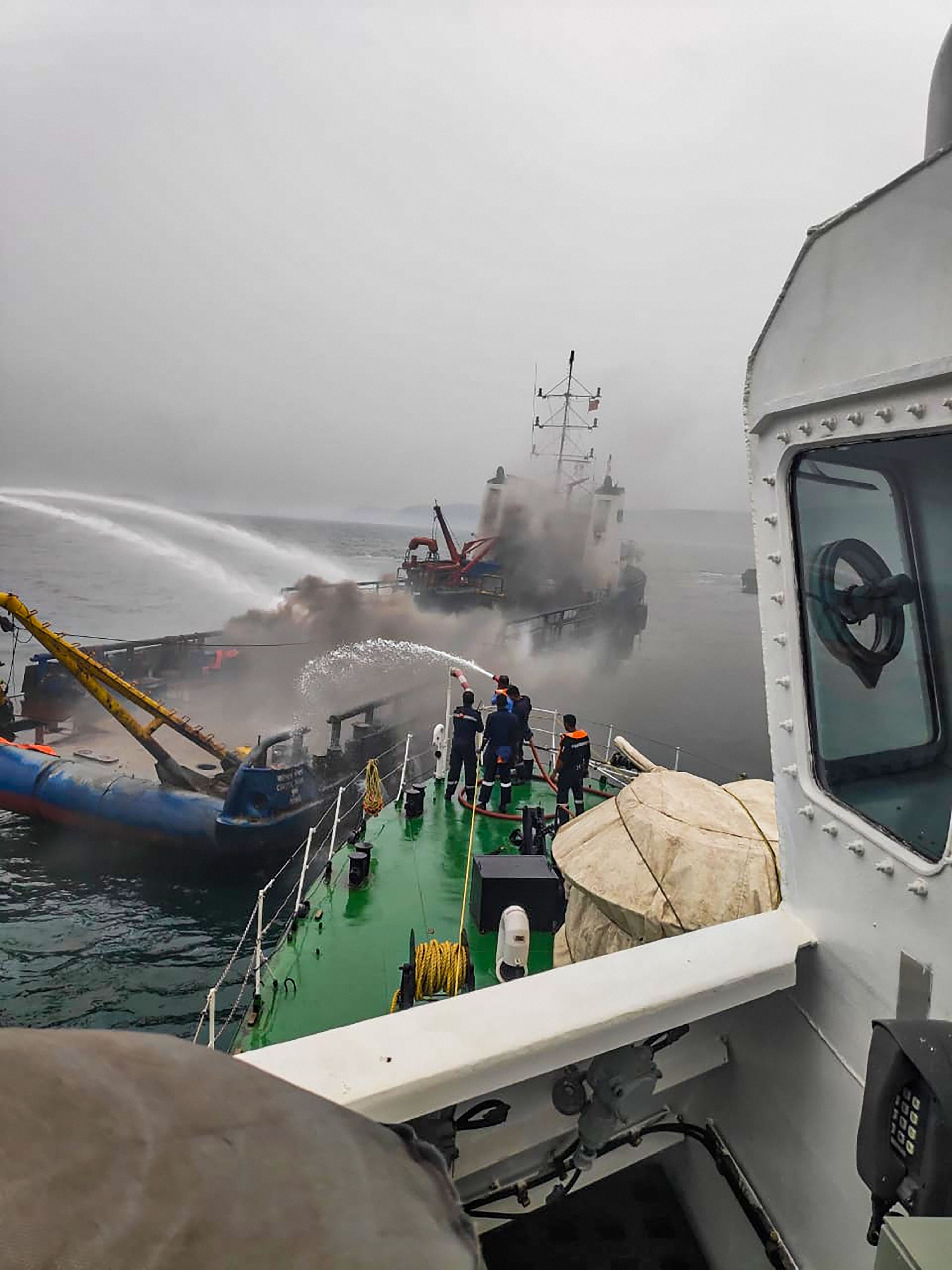 Andhra Pradesh, Coast Guards, coastal fire, fire, jaguar, sea, support vessel, visakhapatnam