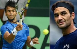 Sumit Nagal and Roger Federer