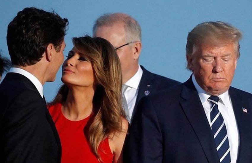 मेलानिया ट्रंप (Melania Trump) और जस्टिन ट्रूडो (Justin Trudeau) की तस्‍वीर को लेकर मीम्‍स की बाढ़ आ गई है।