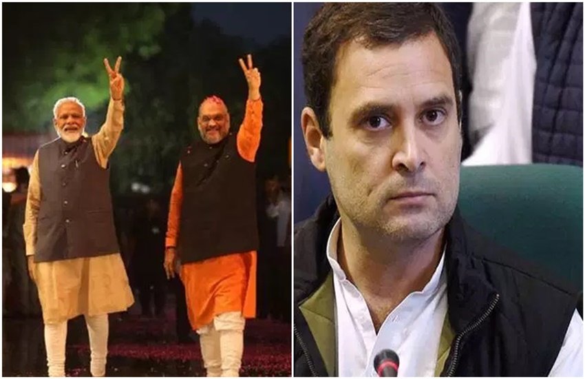 पीएम मोदी, गृह मंत्री अमित शाह और राहुल गांधी (फोटो सोर्स: इंडियन एक्सप्रेस) 