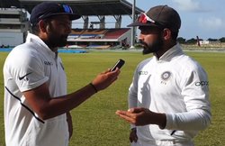 VIDEO: रोहित शर्मा ने पहले टेस्ट के हीरो रहाणे-बुमराह का इंटरव्यू लिया, खुद की तारीफ करने से भी नहीं चूके