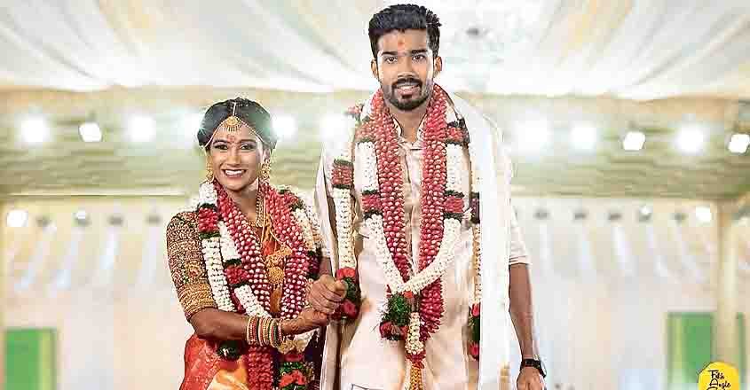 sandeep warrier, sandeep warrier hat trick, warrier hat trick, syed mushtaq ali trophy, syed mushtaq ali trophy results, kerala vs andhra t20 result, kerala vs andra cricket results, cricket news, sandeep warrier marrige, sandeep warrier wedding, sandeep warrier marriage pics