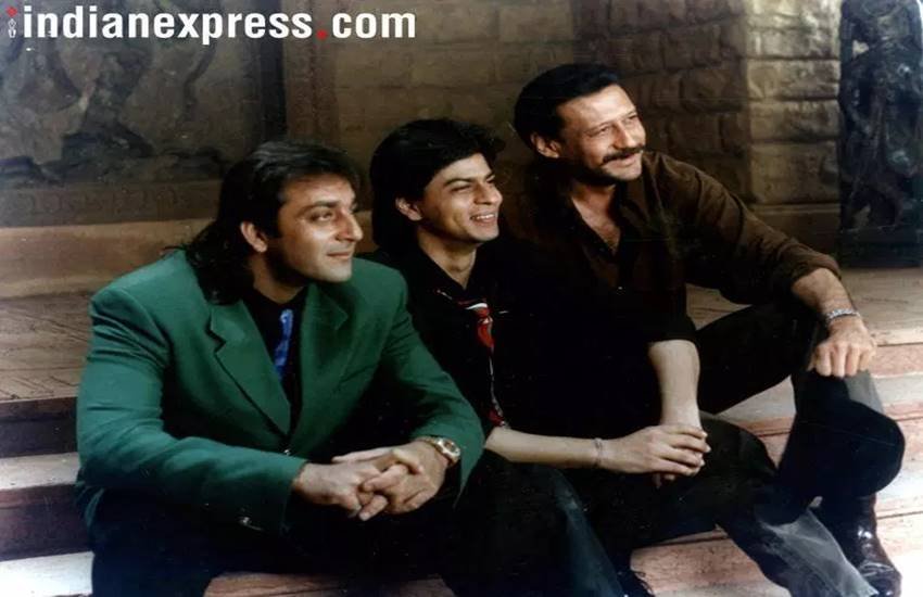 संजय दत्त के साथ शाहरुख और जैकी श्रॉफ।
(फोटो सोर्स: Indian Express)