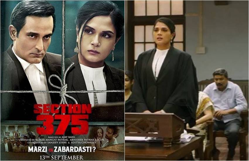 Section 375 Official Trailer Out, Akshaye Khanna, Richa Chadha Starrer Section 375, Ajay Bahl Movie Section 375 Trailer, section 375 Trailer Release, entertainment news, Bollywood news, Television news, enetrtainment news