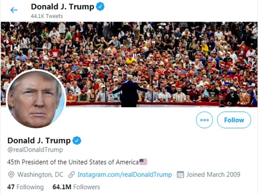 ट्विटर फॉलोवर्स के मामले में ओबामा के बाद दूसरे पायदान पर डोनल्ड ट्रंप हैं। ट्रंप के 6.5 करोड़ फालोवर्स हैं।