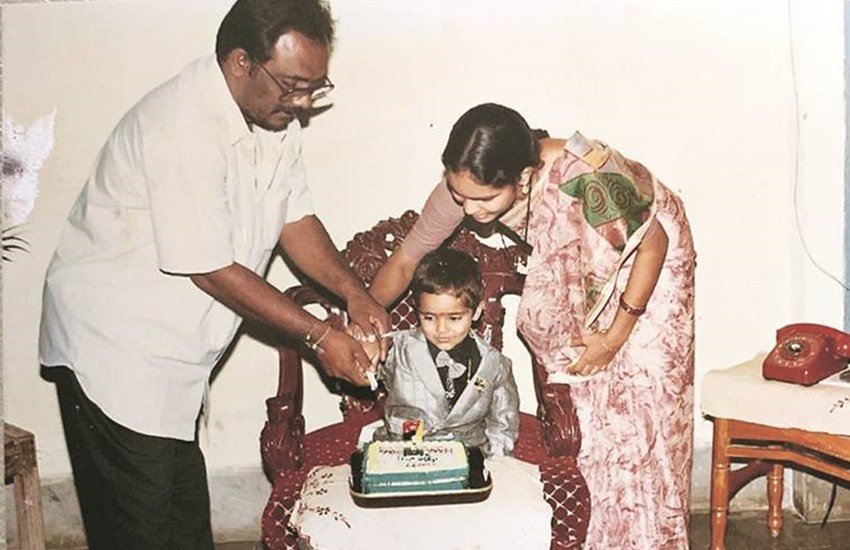 Hanuma 3 year old is seen with his parents