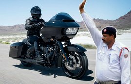 New Motor Vehicle Act 2019, Harley-Davidson rider fined, Harley-Davidson Road Glide music system, Harley-Davidson Road Glide price in india, new traffic rule for bikes, playing music while driving