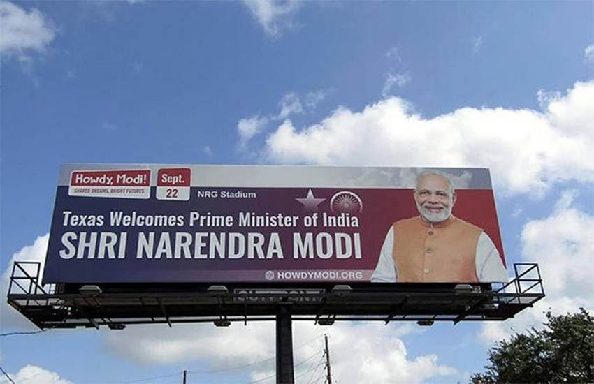 अमेरिका के टेक्सस में लगी पीएम मोदी की होर्डिंग। (फोटो सोर्स: पीटीआई)