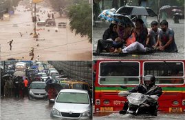 Mumbai Rain Pics Flood Video Trains List