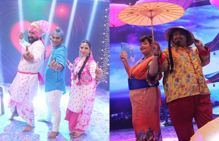 शो में प्रस्तुति देते हाथी और सोढ़ी फैमिली। 