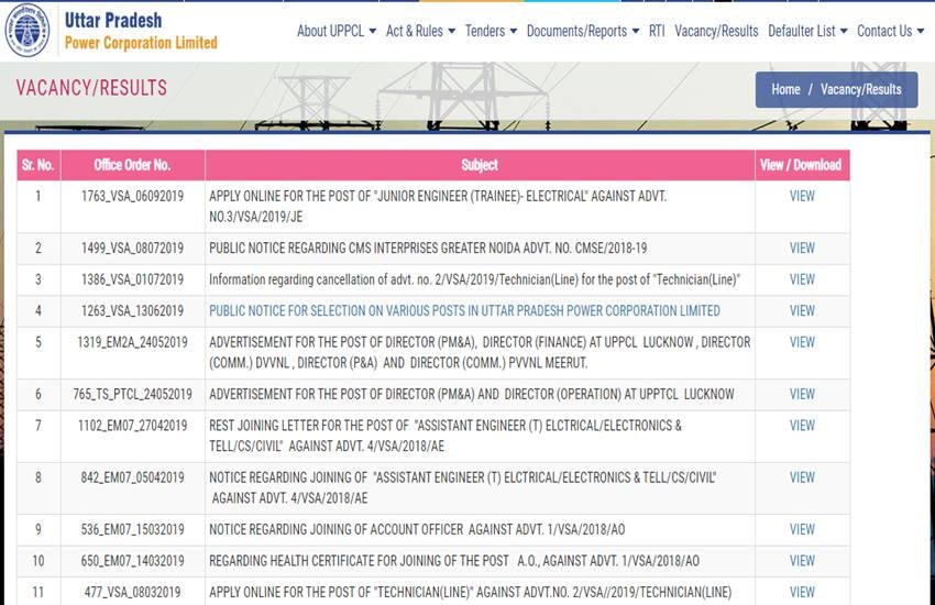 UPPCL junior engineer trainee application form, upenergy.in, UPPCL recruitment notification, Uttar Pradesh Power Corporation Limited, govt jobs, sarkari naukri, sarakri naukri result, employment, UPPCL junior engineer notification 2019