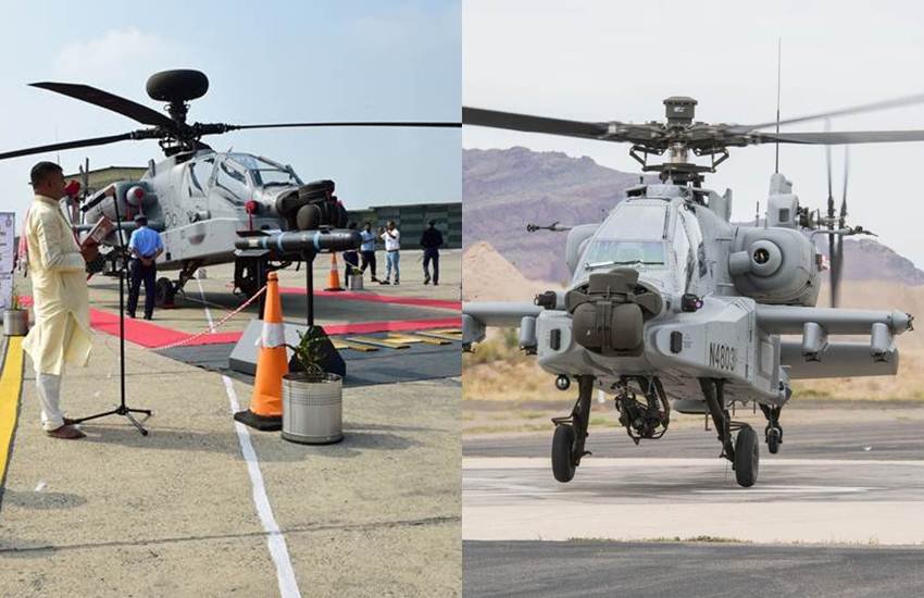 दुनिया का सबसे बेहतरीन मारक हेलिकॉप्टरों में शुमार अपाचे AH-64E मंगलवार को भारतीय वायुसेना के बेड़े में शामिल हो गया। ईराक संग जंग और अफगानिस्तान से तालिबानियों के सफाए में अपाचे ने अमेरिकी सेना की काफी मदद की थी। अब यही लड़ाकू हेलीकॉप्टर भारतीय सेना की ताकत बढ़ाएगा। हेलीकॉप्टर अपाचे AH-64E अत्याधुनिक तकनीक से लैस है। 2020 तक भारतीय वायुसेना के बाड़े से ऐसे 22 हेलीकॉप्टर जुड़ जाएंगे। आइए जानते हैं इस विध्वंसक अपाचे की खूबियों के बारे में। (All Pics: ANI & PTI)