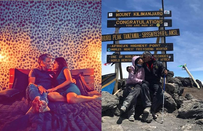 एक्टर, एथलीट और मॉडल मिलिंद सोमन की लेटेस्ट तस्वीरें सोशल मीडिया में छाई हुई हैं। उनके फैंस इनकी तस्वीरों पर खुलकर अपना प्यार लुटा रहे हैं। दरअसल मिलिंद सोमन ने अपनी पत्नी अंकिता कोंवर को अफ्रीका की सबसे उंची पर्वत चोटी पर किस करते हुए फोटो पोस्ट की है। तस्वीरें बेहद खूबसूरत हैं और इनमें इस कपल की केमिस्ट्री भी कमाल की दिख रही है। मिलिंद पत्नी अंकिता का जन्मदिन मनाने अफ्रीका गए थे। (All Pics: Milind Soman & Ankita konwar Instagram)