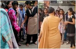 छात्राओं की कुर्ती की लंबाई चेक करने के लिए तैनात किए कर्मचारी! VIDEO हुआ वायरल