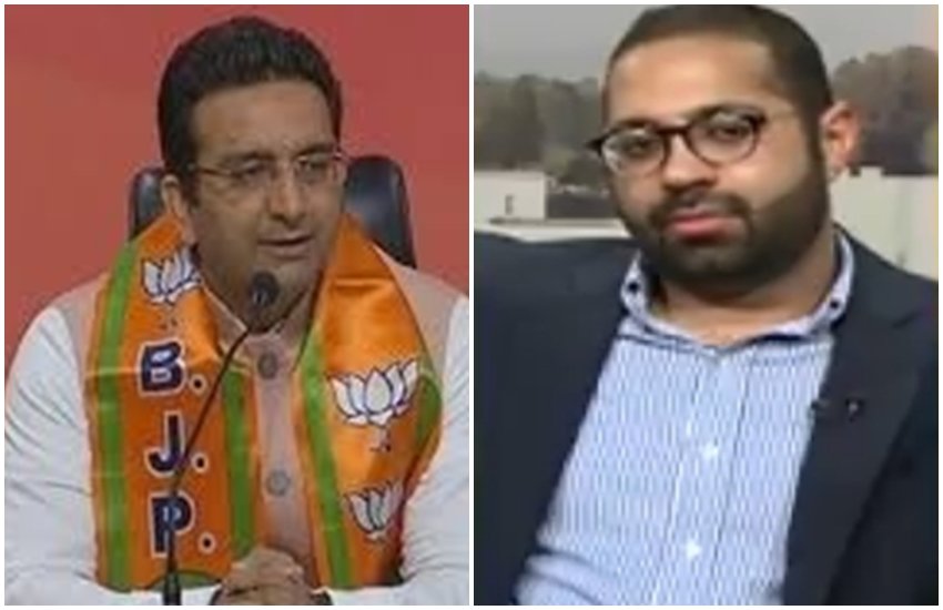 बीजेपी नेता गौरव भाटिया और पाकिस्तानी पत्रकार अल्ताफ उस्मान ।