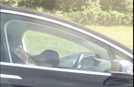 Viral VIDEO, Driver asleep, KMPH, tesla, Boston, twitter, autopilot mode, car cruise control, car videos, crime, boston police, fake video