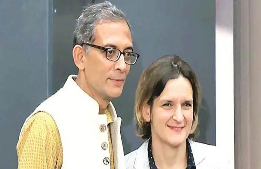 नोबेल विजेता अभिजीत बनर्जी और उनकी पत्नी एस्थर डुफ्लो। (फोटो सोर्स: द इंडियन एक्सप्रेस)
