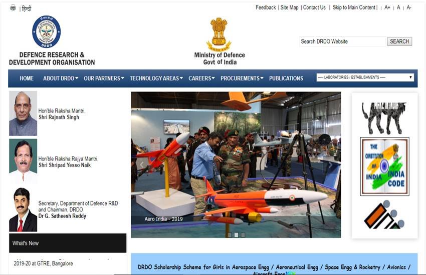 drdo.gov.in, DRDO, drdo jobs, drdo recruitment, drdo recruitment 2019, drdo research, drdo.gov.in, PhD jobs, DRDO recruitment 2019